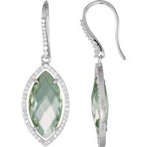 Halo-Style Marquise-Shaped Dangle Earrings