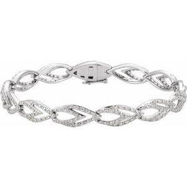 1 1/3 CTW Diamond Geometric Link Bracelet