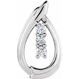 1/2 CTW Diamond 3-Stone Freeform Pendant