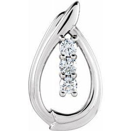 1/2 CTW Diamond 3-Stone Freeform Pendant