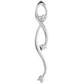 1/2 CTW Diamond 3-Stone Freeform Pendant