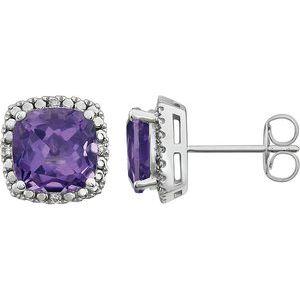 Amethyst & .06 CTW Diamond Earrings