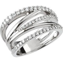 1/2 CTW Diamond Criss Cross Ring