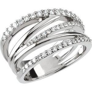 1/2 CTW Diamond Criss Cross Ring