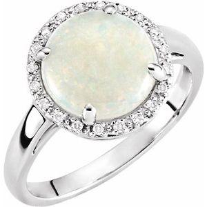 Opal & .07 CTW Diamond Ring