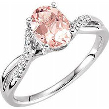 Load image into Gallery viewer, Morganite &amp; .06 CTW Diamond Ring
