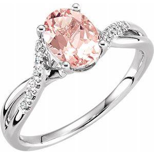 Morganite & .06 CTW Diamond Ring