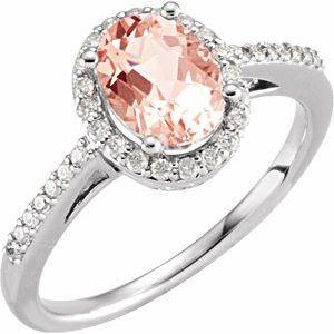 Morganite & 1/5 CTW Diamond Ring