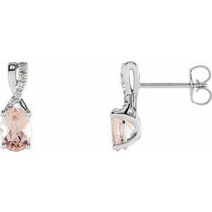 Morganite & .05 CTW Diamond Earrings