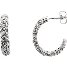 20x4.1 mm Sculptural-Inspired J-Hoop Earrings