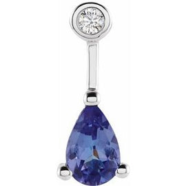 Tanzanite & .025 CTW Diamond Pendant
