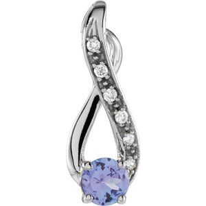 Tanzanite & .04 CTW Diamond Pendant