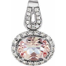 Load image into Gallery viewer, Morganite &amp; 1/8 CTW Diamond Pendant
