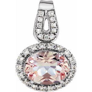 Morganite & 1/8 CTW Diamond Pendant