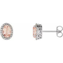 Load image into Gallery viewer, Morganite &amp; 1/5 CTW Diamond Earrings
