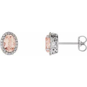 Morganite & 1/5 CTW Diamond Earrings
