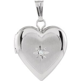 13.5x12.75 mm .010 CTW Diamond Heart Locket