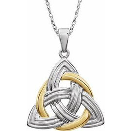 14K Two-Tone Celtic-Inspired Pendant