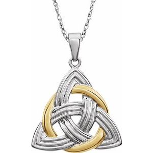 14K Two-Tone Celtic-Inspired Pendant