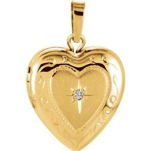 .005 CT Diamond Heart Shape Locket