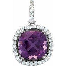 Load image into Gallery viewer, Amethyst &amp; 3/8 CTW Diamond Pendant
