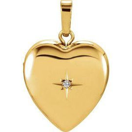 .005 CT Diamond Heart Shape Locket