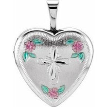 Load image into Gallery viewer, 15.75 mm Tri-Color Cross s Locket
