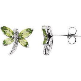 Peridot & .04 CTW Diamond Earrings