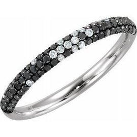 Black Rhodium-Plated 3/8 CTW Black Diamond Micro Pavé Ring