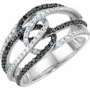 Black Rhodium Plated 3/4 CTW Black Diamond Ring