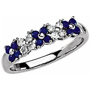 Sapphire & 1/5 CTW Diamond Ring