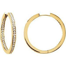 Load image into Gallery viewer, 3/8 CTW Diamond Inside-Outside Hoop Earrings
