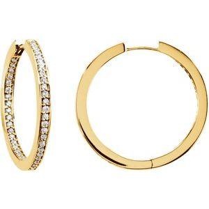 3/8 CTW Diamond Inside-Outside Hoop Earrings