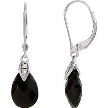 Load image into Gallery viewer, Smoky Quartz &amp; .025 CTW Diamond Earrings
