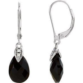 Smoky Quartz & .025 CTW Diamond Earrings