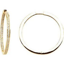 3/8 CTW Diamond Inside-Outside Hoop Earrings