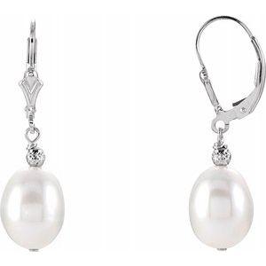 9-9.5 mm Freshwater Cultured Pearl Earrings