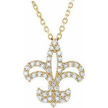 Load image into Gallery viewer, 1/5 CTW Diamond Fleur De Lis 16&quot; Necklace
