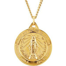 Load image into Gallery viewer, 24K Yellow Gold Plated 25 mm Round Miraculous 24&quot; Necklace
