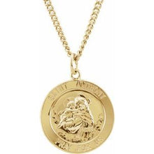 Load image into Gallery viewer, 24K Gold Plated 22 mm St. Anthony 24&quot; Necklace
