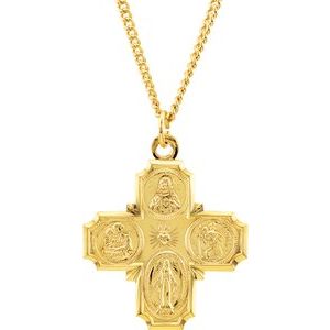 24K Yellow Gold-Plated Four-Way Cross 24