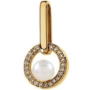 Akoya Cultured Pearl & 1/4 CTW Diamond Pendant