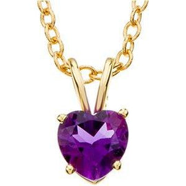 6 mm Amethyst Heart Pendant