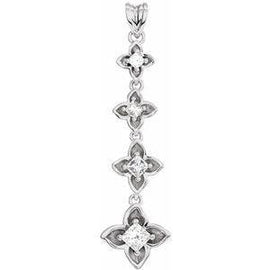 1/2 CTW Journey Diamond Linked Floral-Inspired Pendant