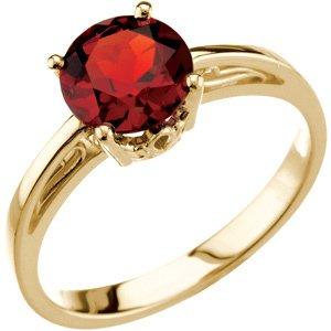 Mozambique Garnet Solitaire Ring