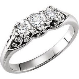 1/3 CTW Diamond Three-Stone Engagement Ring