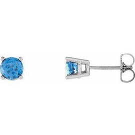 4 mm Round White Topaz Friction Post Stud Earrings