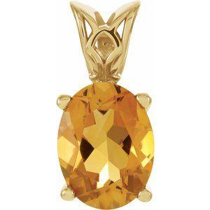 8x6 mm Citrine Pendant