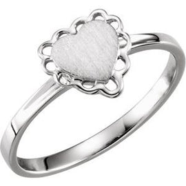 7x6 mm Heart Signet Ring