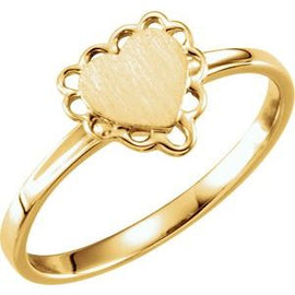 7x6 mm Heart Signet Ring